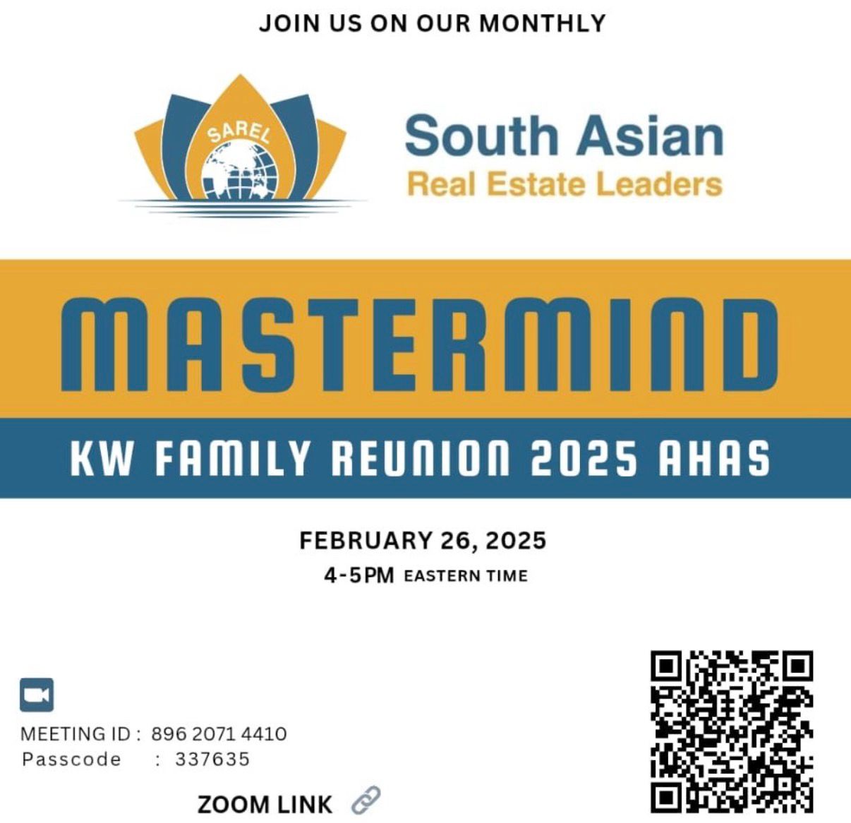 SAREL Monthly Mastermind  KW Family Reunion 2025 AHAS