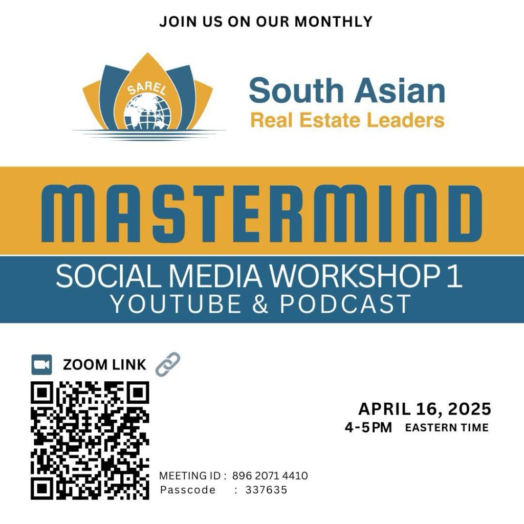 SAREL Monthly Mastermind  Social Media Workshop 1: YouTube & Podcast