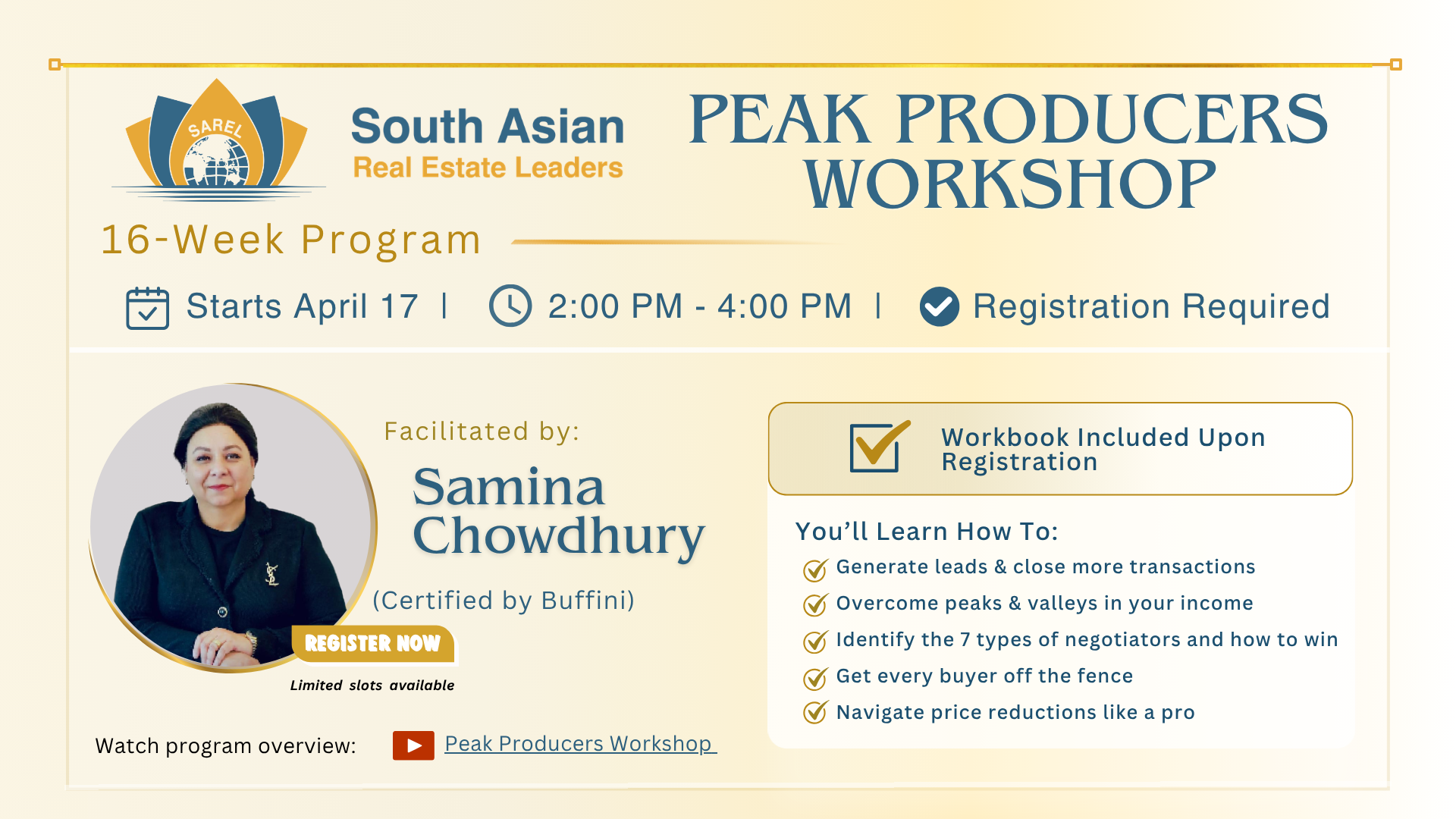 SAREL Peak Producers Workshop